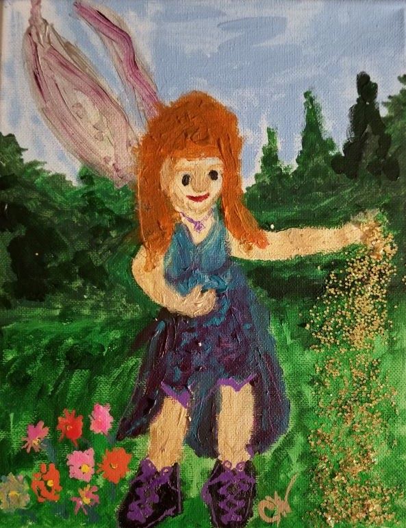 fairy wearing combat boots